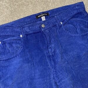 Royal Blue Corduroy Vintage Style Cargo Pants